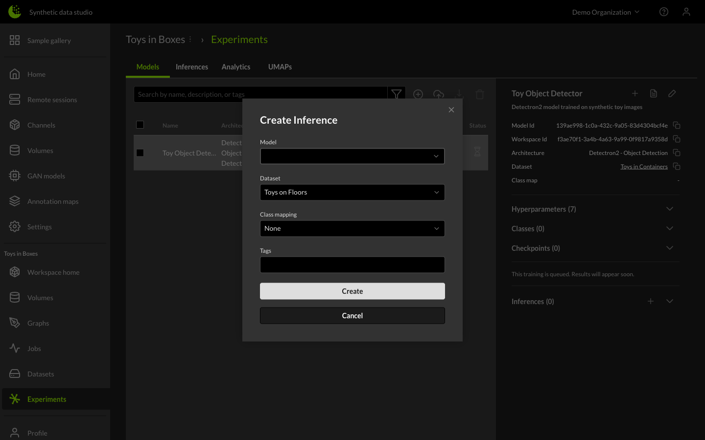Create Inference Menu
