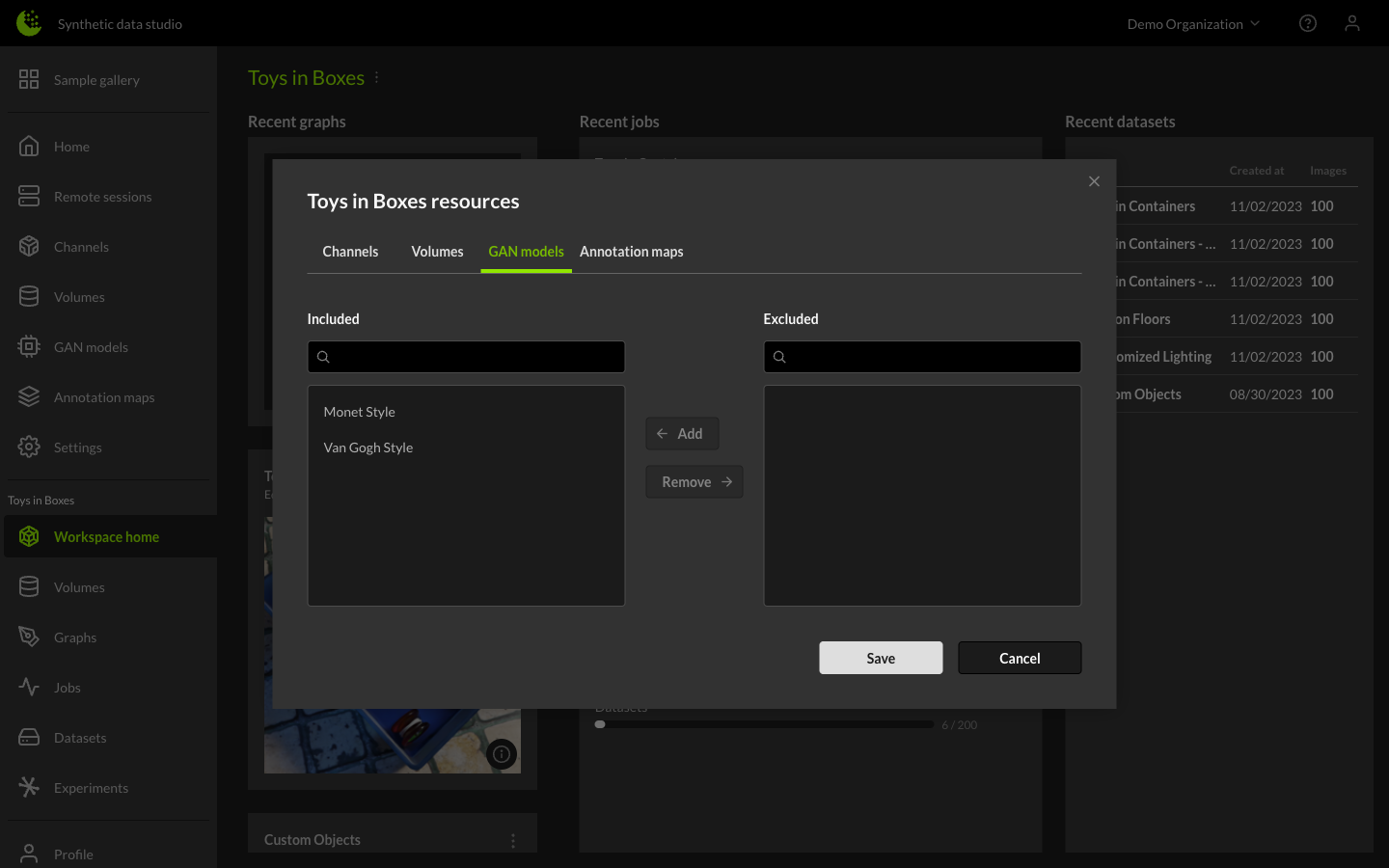 GAN Model Manager for Content Workspace