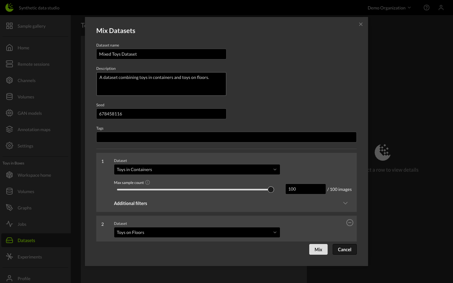 Mix Dataset Settings
