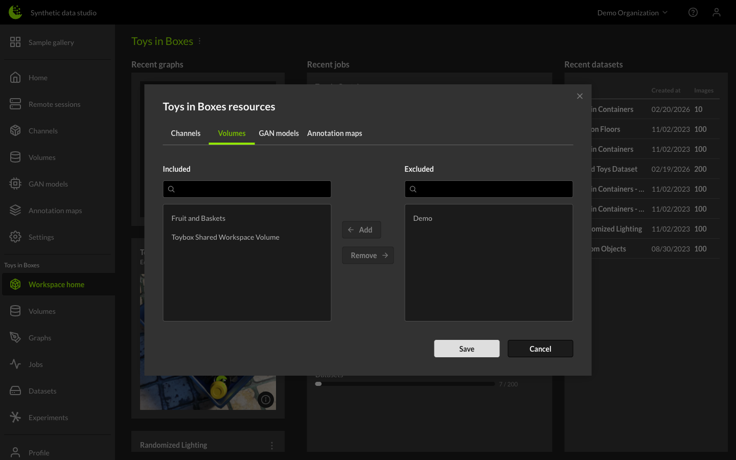 Include Volume Dialog